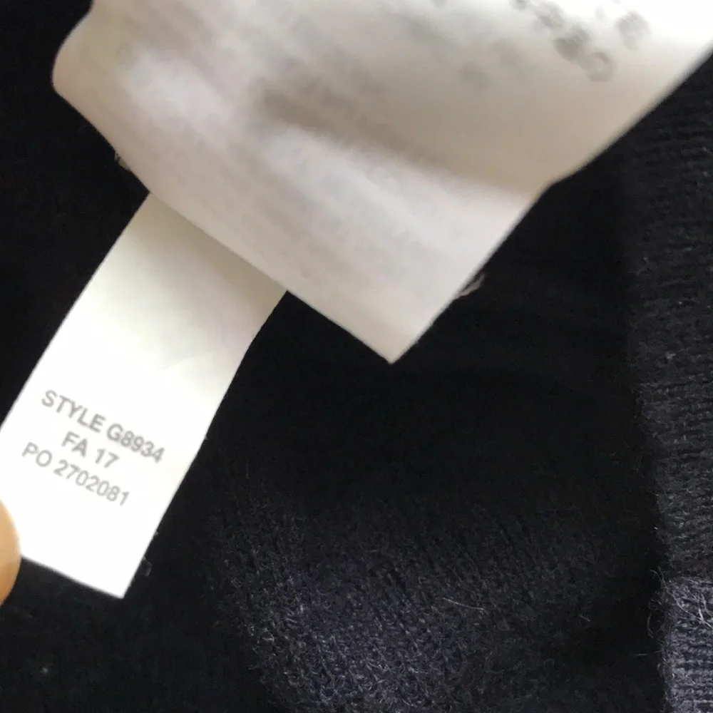 J CREW HENLEY WOOL HENLEY LONG SLEEVE NAVY PULLOVER WOMENS LARGE